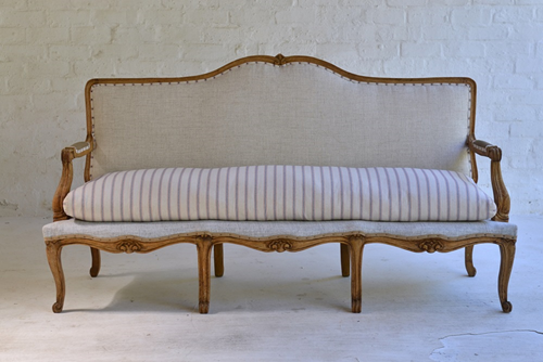 004 A Couch - Vintage striped linen